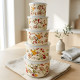 Floral Pattern Metal Tupperware Set - 5 Pcs